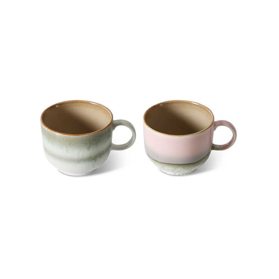Heliotique 70's Ceramic Tea Cups - Set of 2
