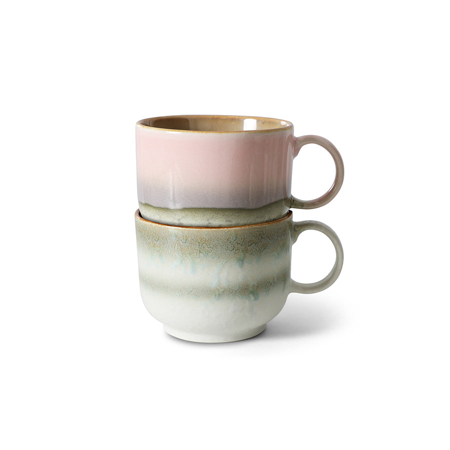Heliotique 70's Ceramic Tea Cups - Set of 2