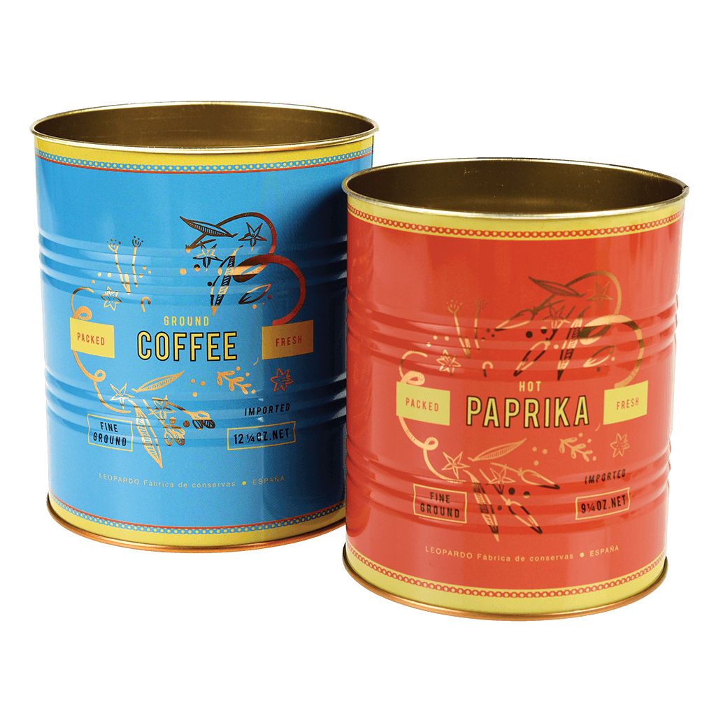 Heliotique Retro Storage Tins (Set of 2) - Leopard