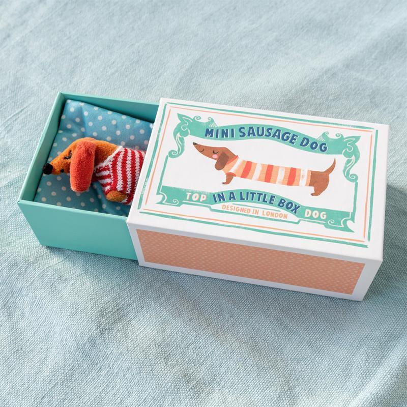 Heliotique Mini Sausage Dog In A Little Match Box