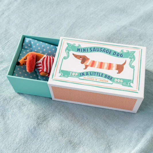 Heliotique Mini Sausage Dog In A Little Match Box