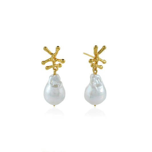 Heliotique | Shyla Nuria Earrings - Baroque Pearl