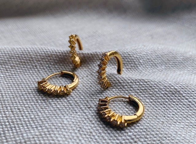 Heliotique | Shyla Paige Huggie Earrings - Ruby Red
