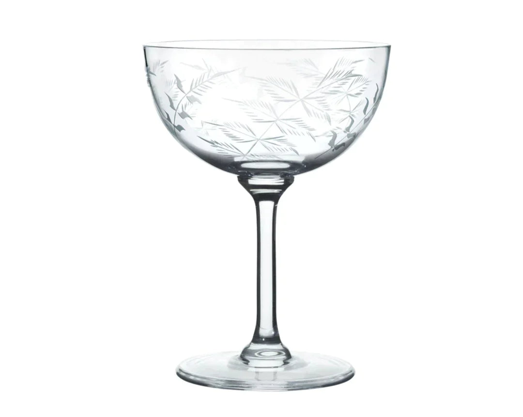 Heliotique Set of Two Champagne Saucers - Fern
