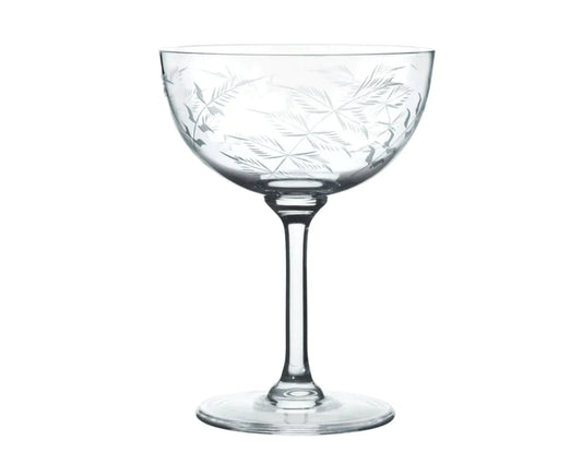 Heliotique Set of Two Champagne Saucers - Fern