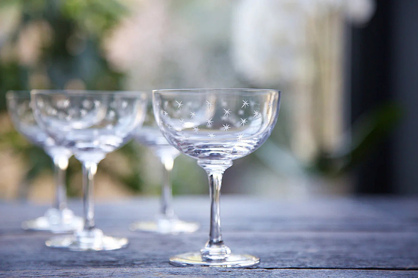Heliotique | The Vintage List | Set of Two Champagne Saucers - Stars