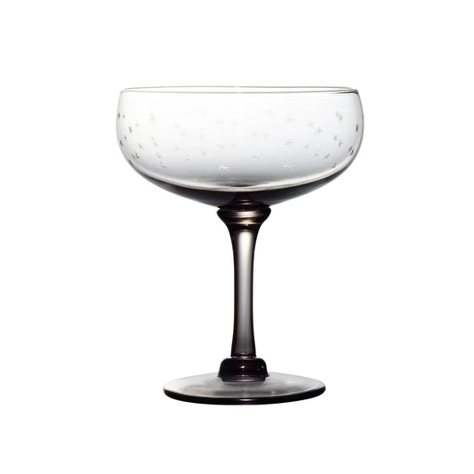 Heliotique | The Vintage List Set Of 4 Smoky Crystal Cocktail Glasses