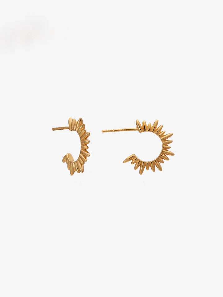 Heliotique Electric Goddess Mini Hoop Earrings - Gold