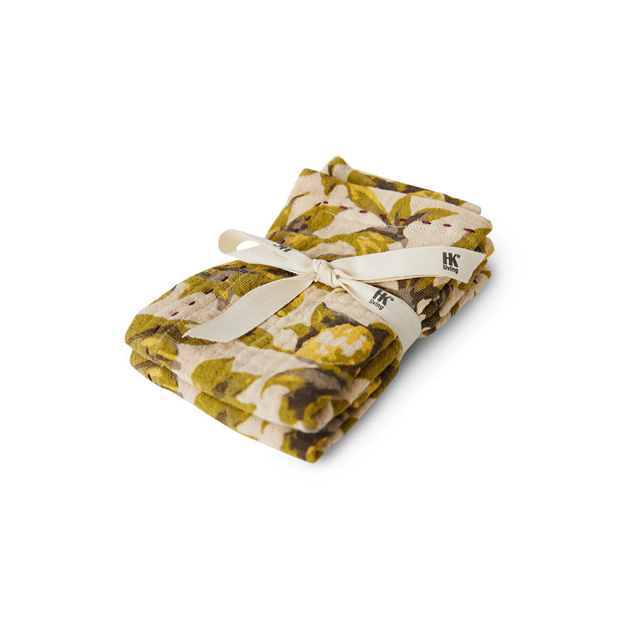 Heliotique | HKLIVING Meditteranean Olive Cotton Napkins (Set of 2)