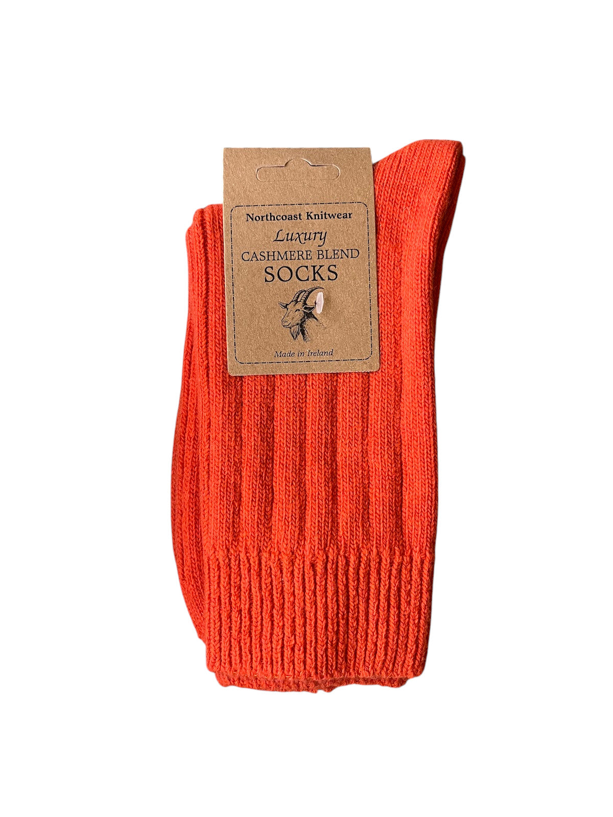 Heliotique | Original Aran Ladies Cashmere Blend Socks - Burnt Orange