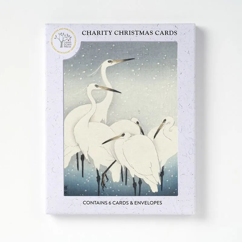 Charity Christmas Card Pack - Herons in The Snow