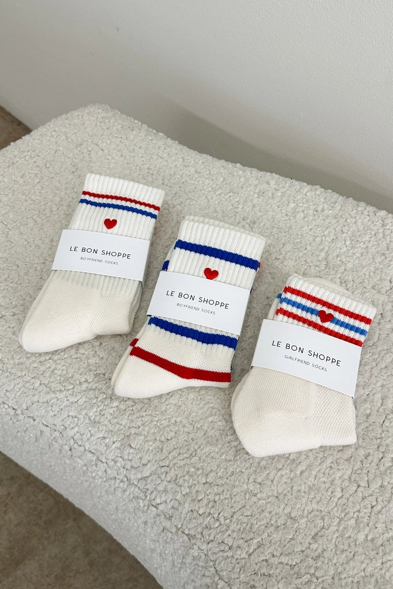 Heliotique | Le Bon Shoppe Boyfriend Socks - Milk Heart