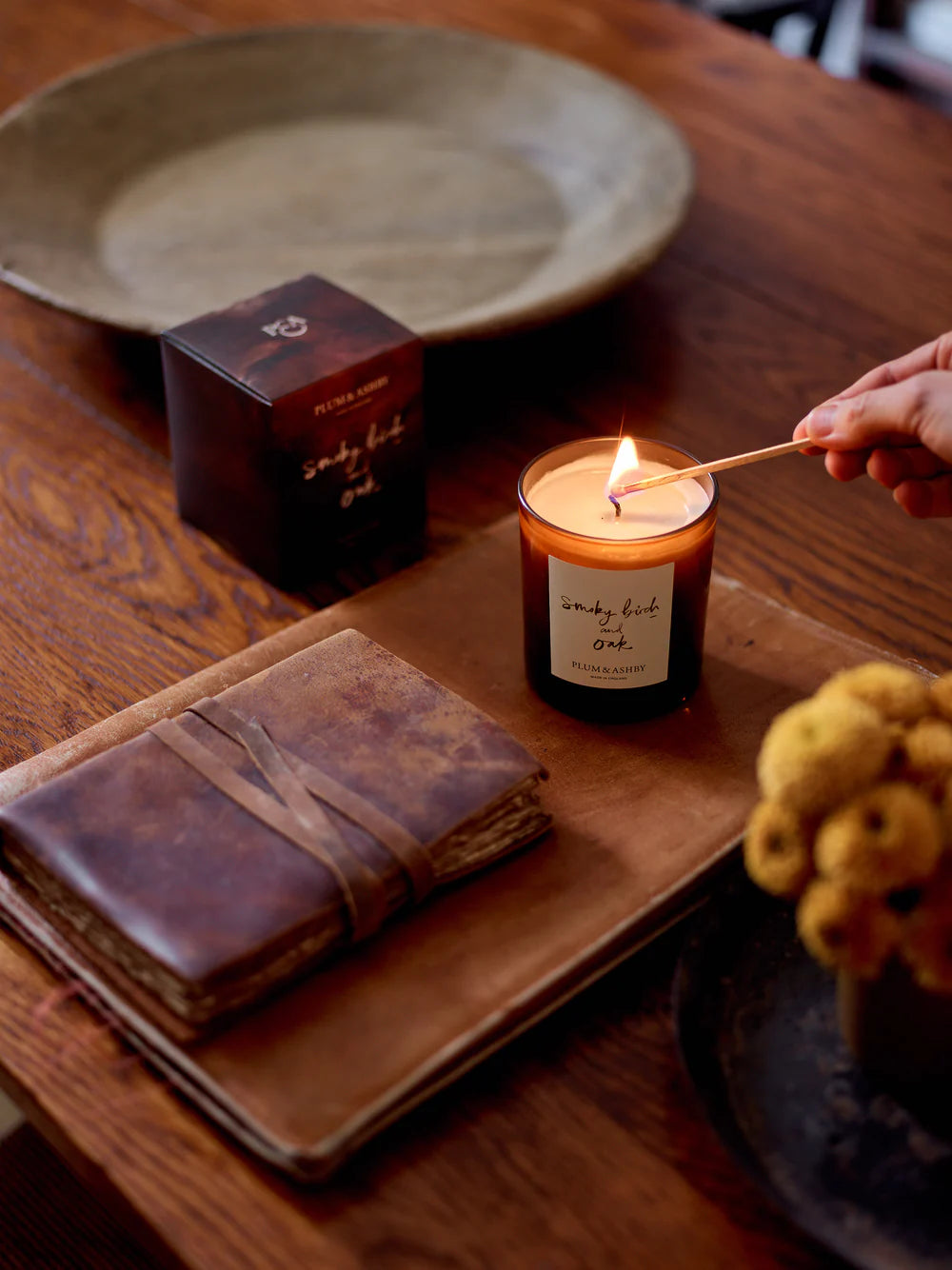 Heliotique | Plum & Ashby Smoky Birch & Oak Scented Candle