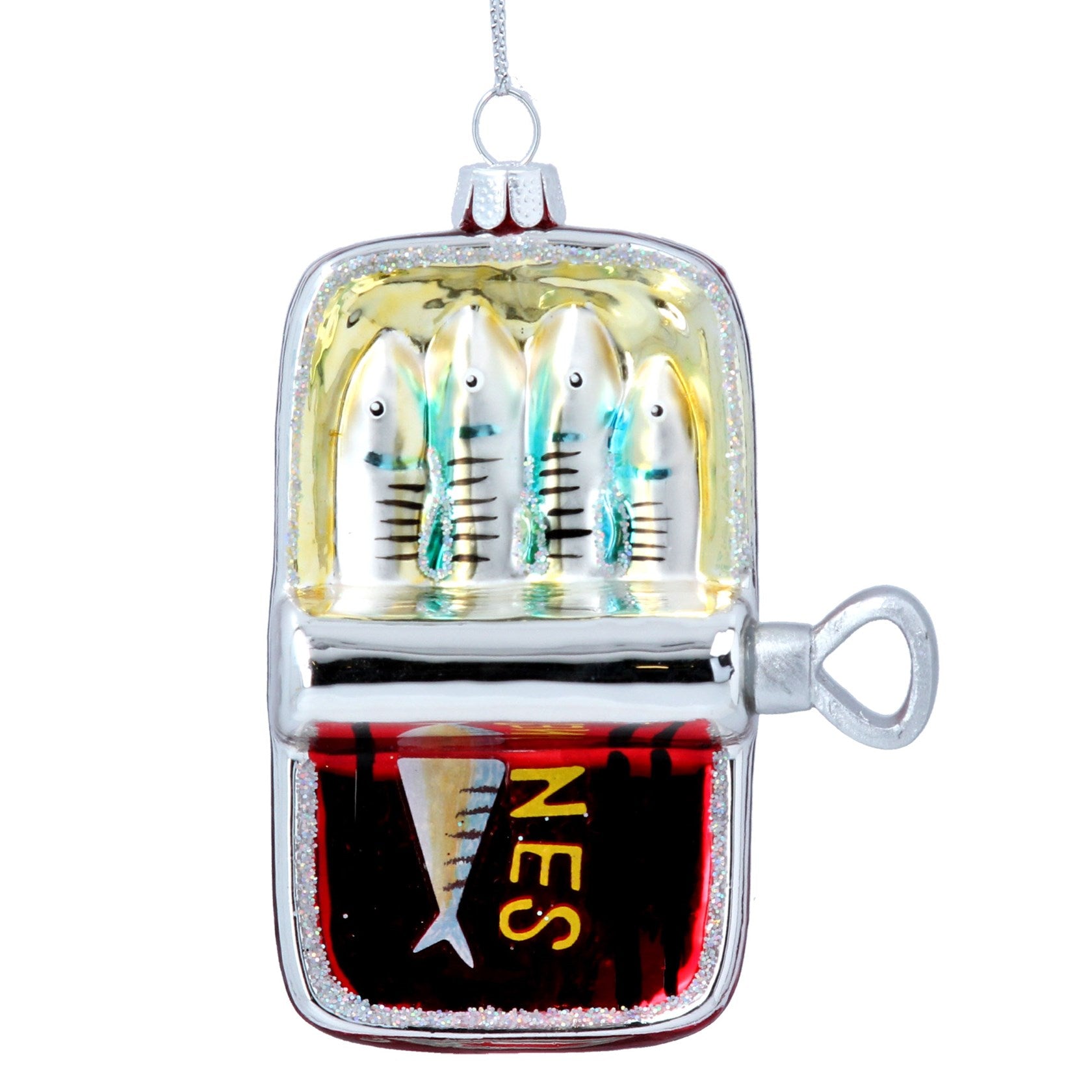 Heliotique | Gisela Graham Glass Tin of Sardines Tree Decoration