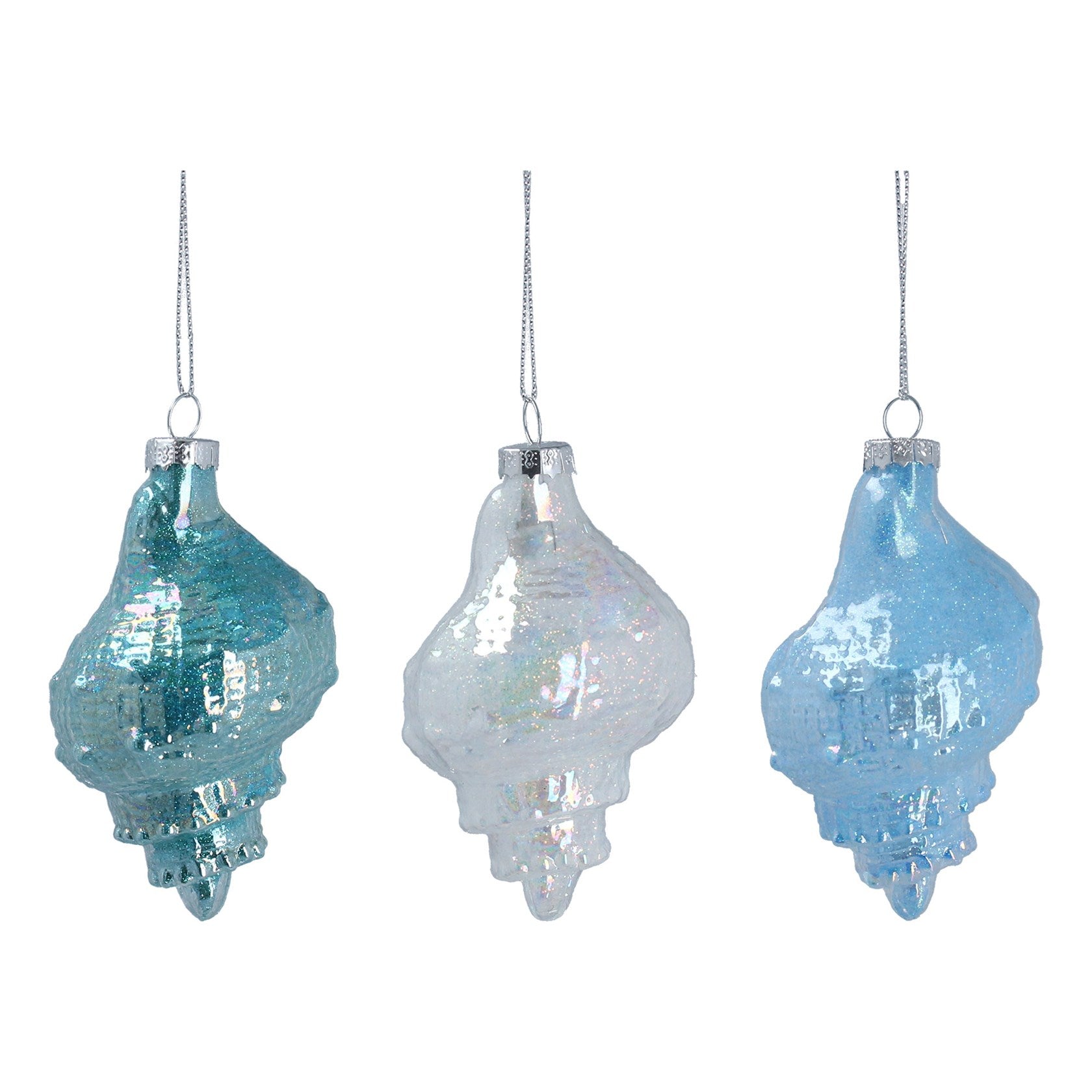 Heliotique | Gisela Graham Pastel Shell Glass Decoration