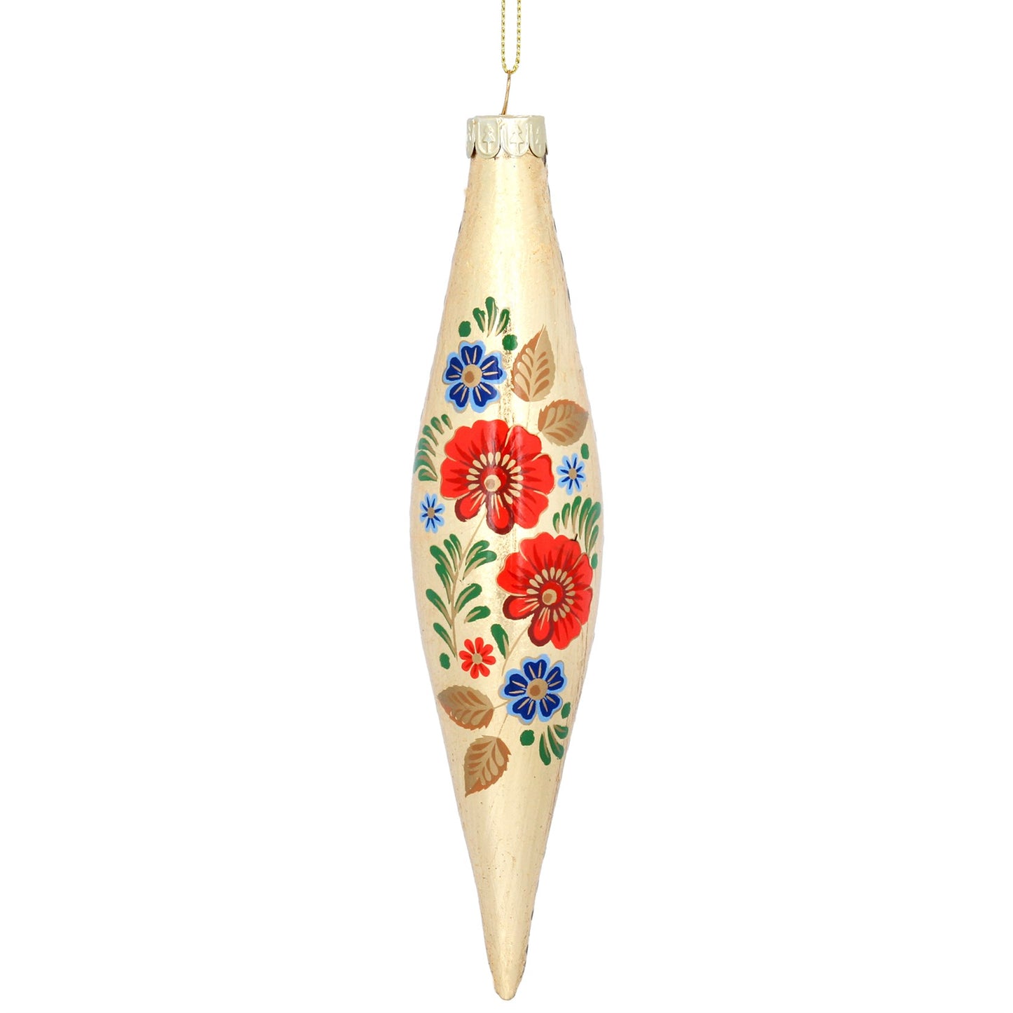 Heliotique Folk Art Drop Glass Decoration