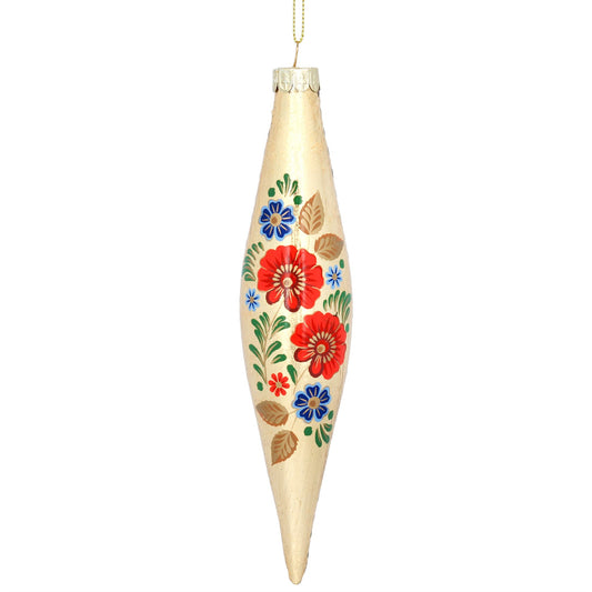 Heliotique Folk Art Drop Glass Decoration