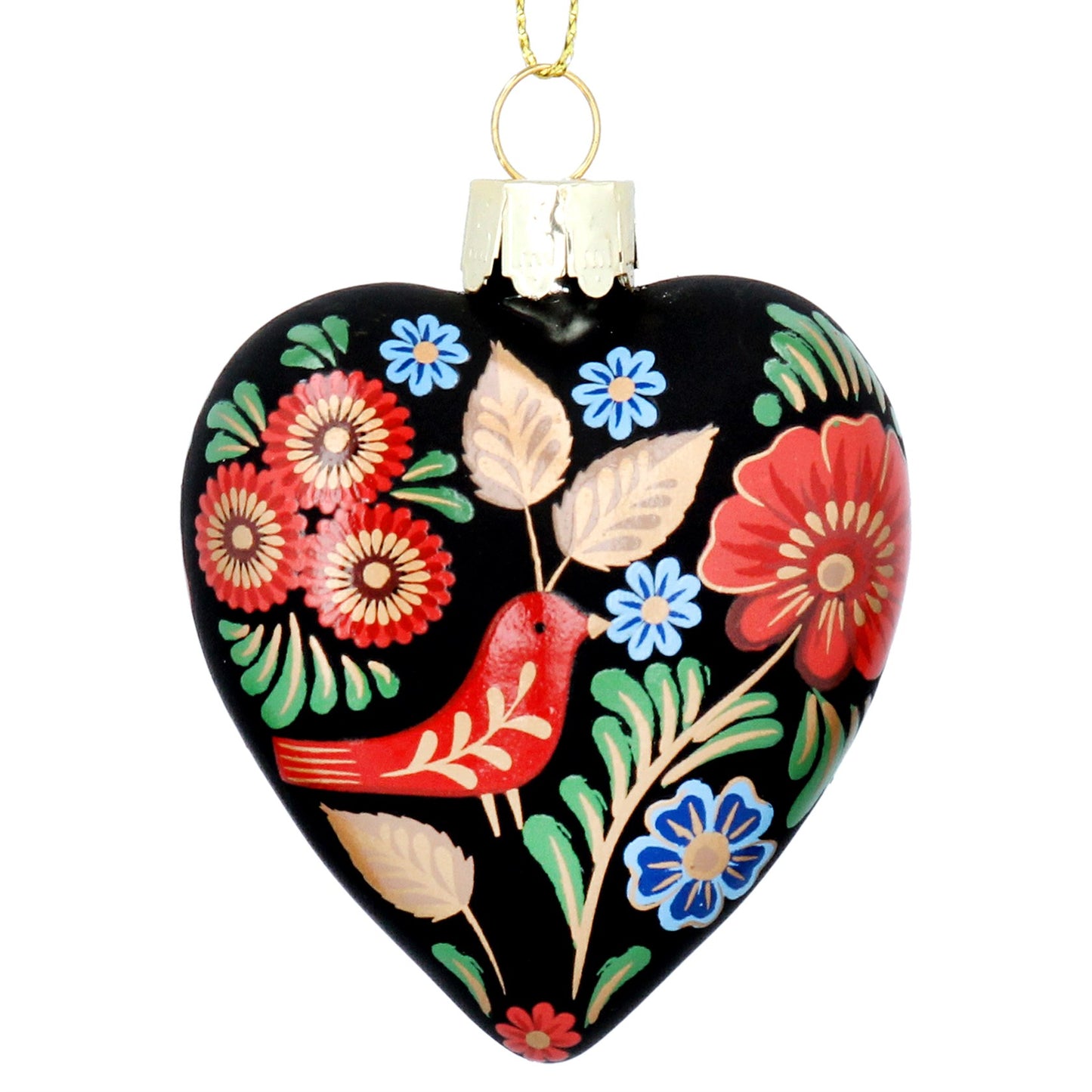 Heliotique | Gisela Graham Folk Art Heart Glass Decoration