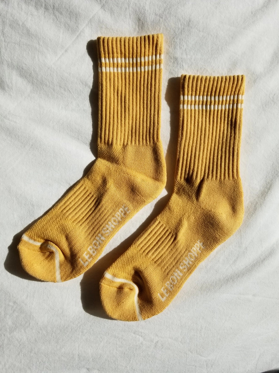 Heliotique | Le Bon Shoppe Boyfriend Socks - Butter Yellow