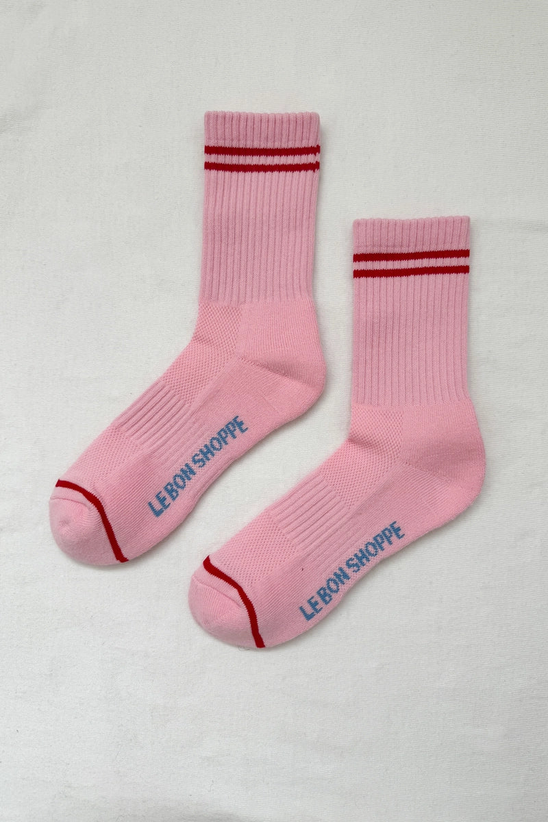 Heliotique Boyfriend Socks - Amour Pink