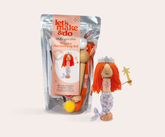 Heliotique Create Your Own Mermaid Wooden Peg Doll Kit