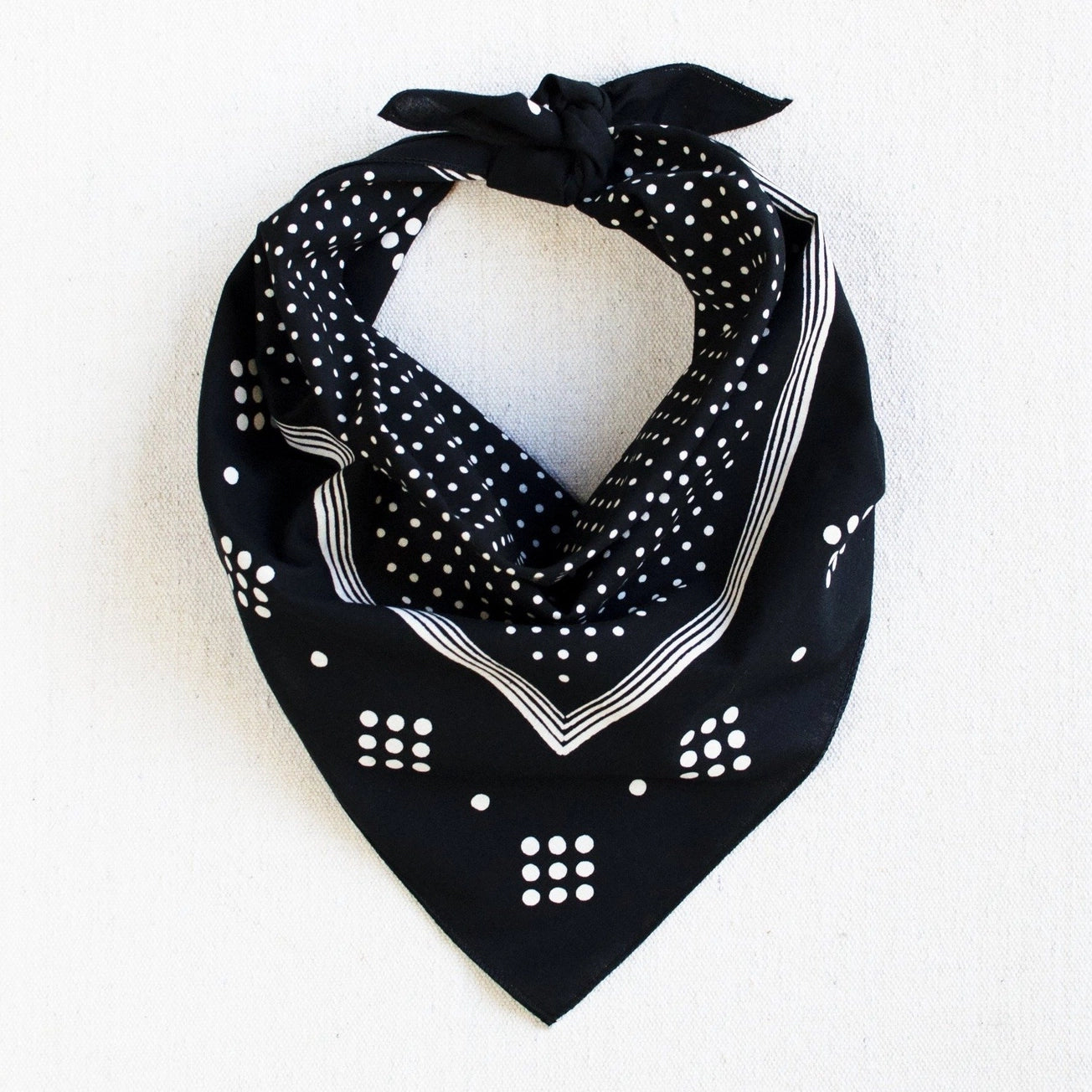Heliotique Polka Dot Cotton Bandana - Black