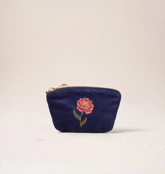 Heliotique | Elizabeth Scarlett Rose Coin Purse - Navy