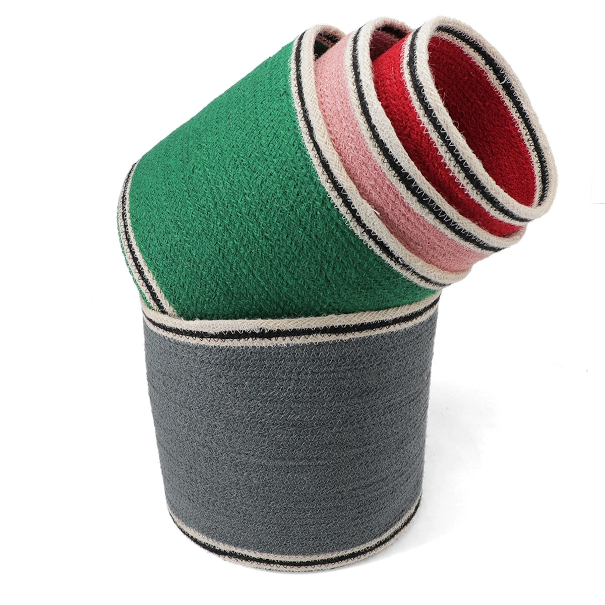 Round Jute Storage Baskets - Set of 4