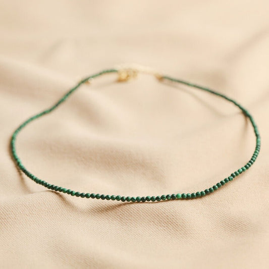 Heliotique | Lisa Angel Tiny Green Malachite Beaded Necklace