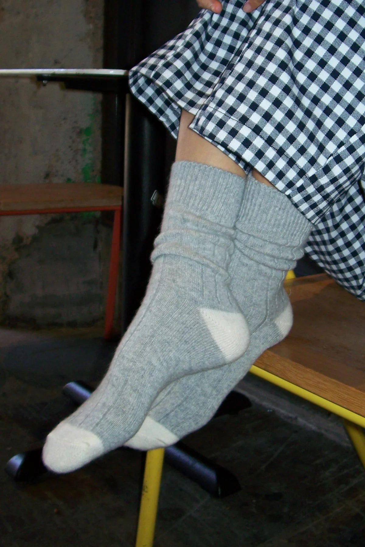 Heliotique Classic Cashmere Socks - Grey Melange