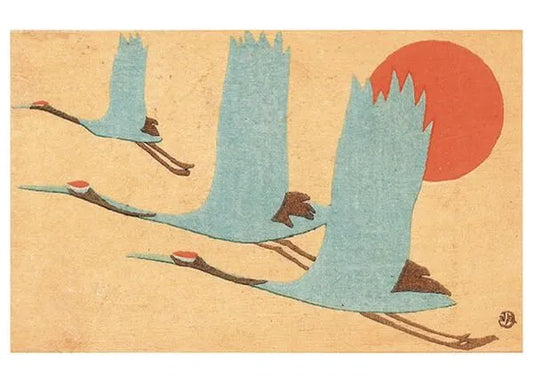 Heliotique Cranes & Sun Card