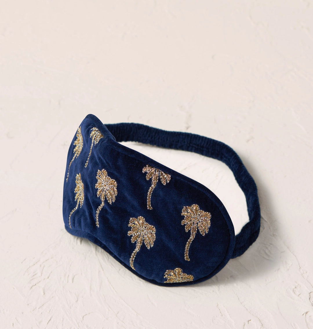 Heliotique | Elizabeth Scarlett Gold Palm Eye Mask - Midnight Blue