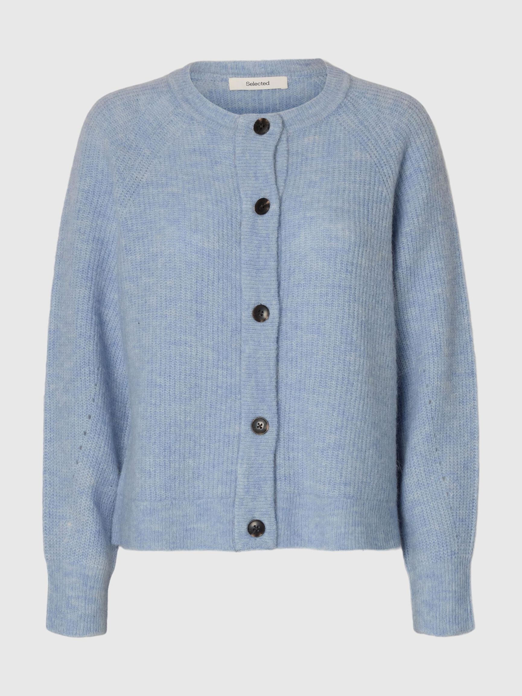 Heliotique | Selected Femme Wool Blend Cardigan - Powder Blue