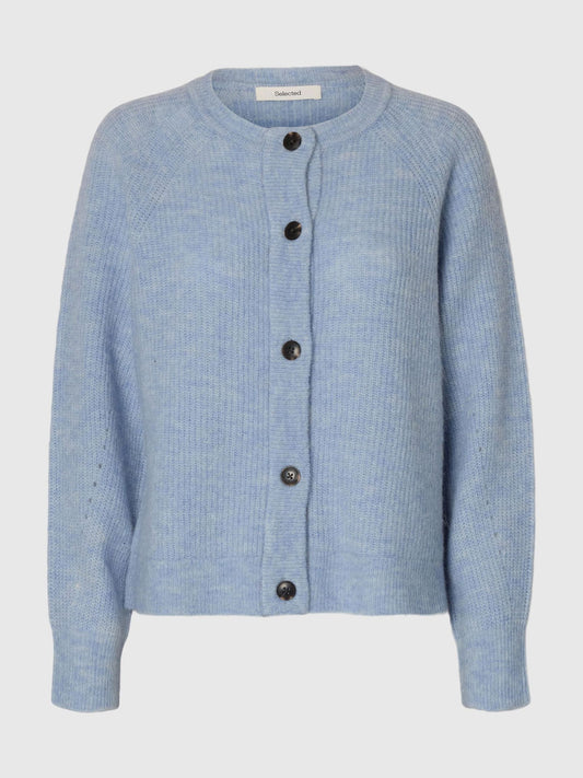 Heliotique | Selected Femme Wool Blend Cardigan - Powder Blue