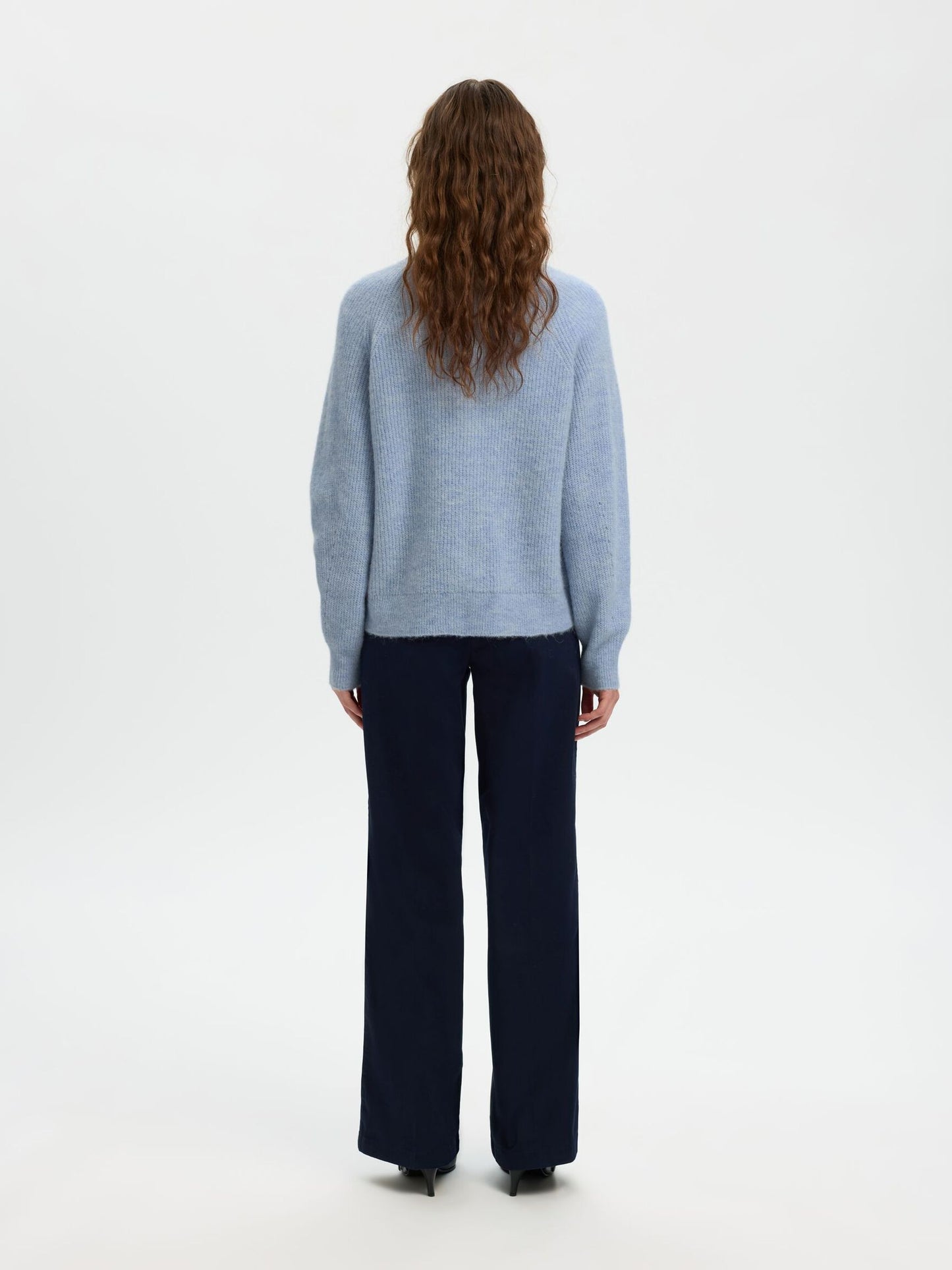 Heliotique | Selected Femme Wool Blend Cardigan - Powder Blue