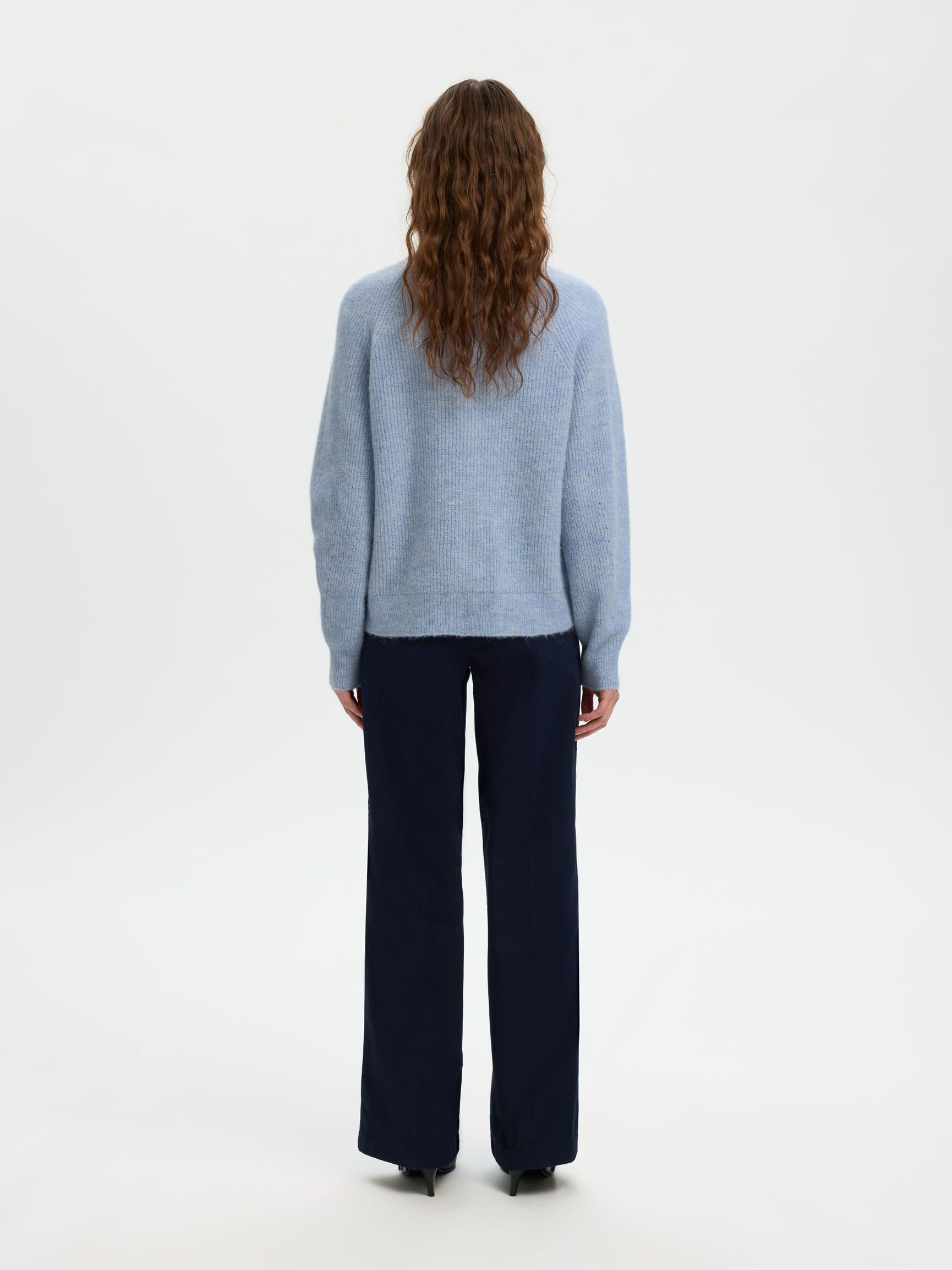 Heliotique | Selected Femme Wool Blend Cardigan - Powder Blue