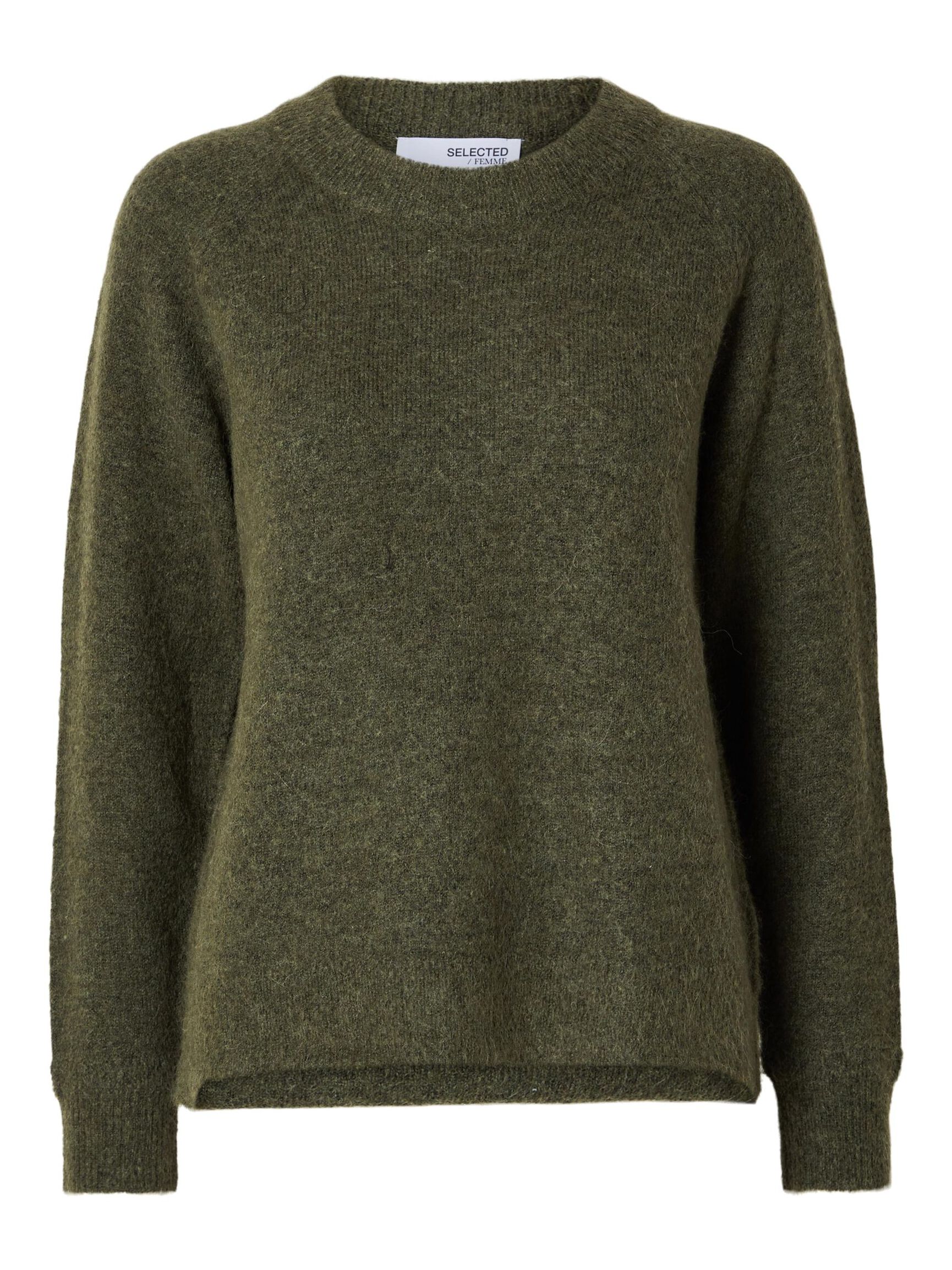 Heliotique | Selected Femme Wool Blend Jumper - Kalamata Olive