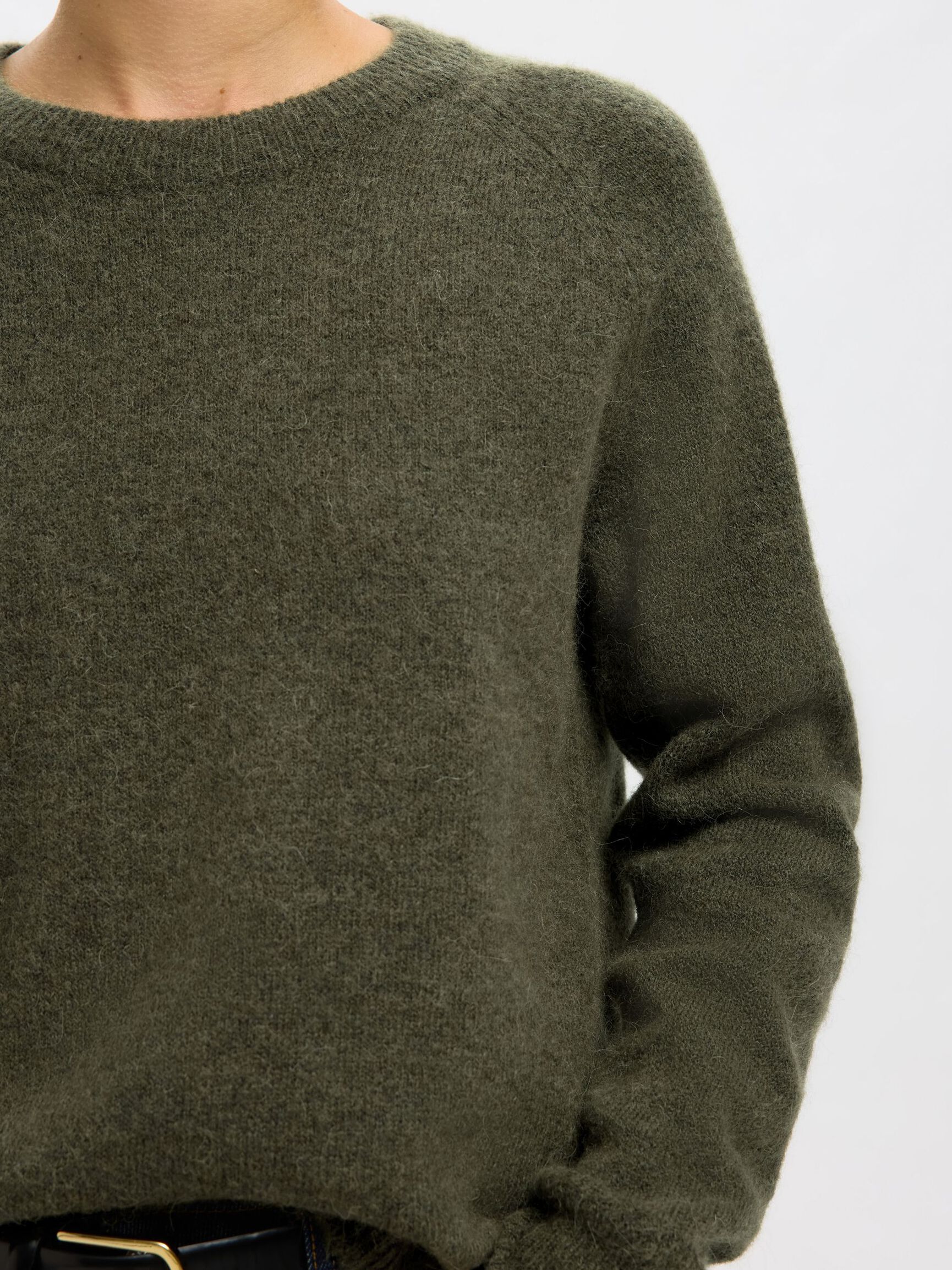 Heliotique | Selected Femme Wool Blend Jumper - Kalamata Olive