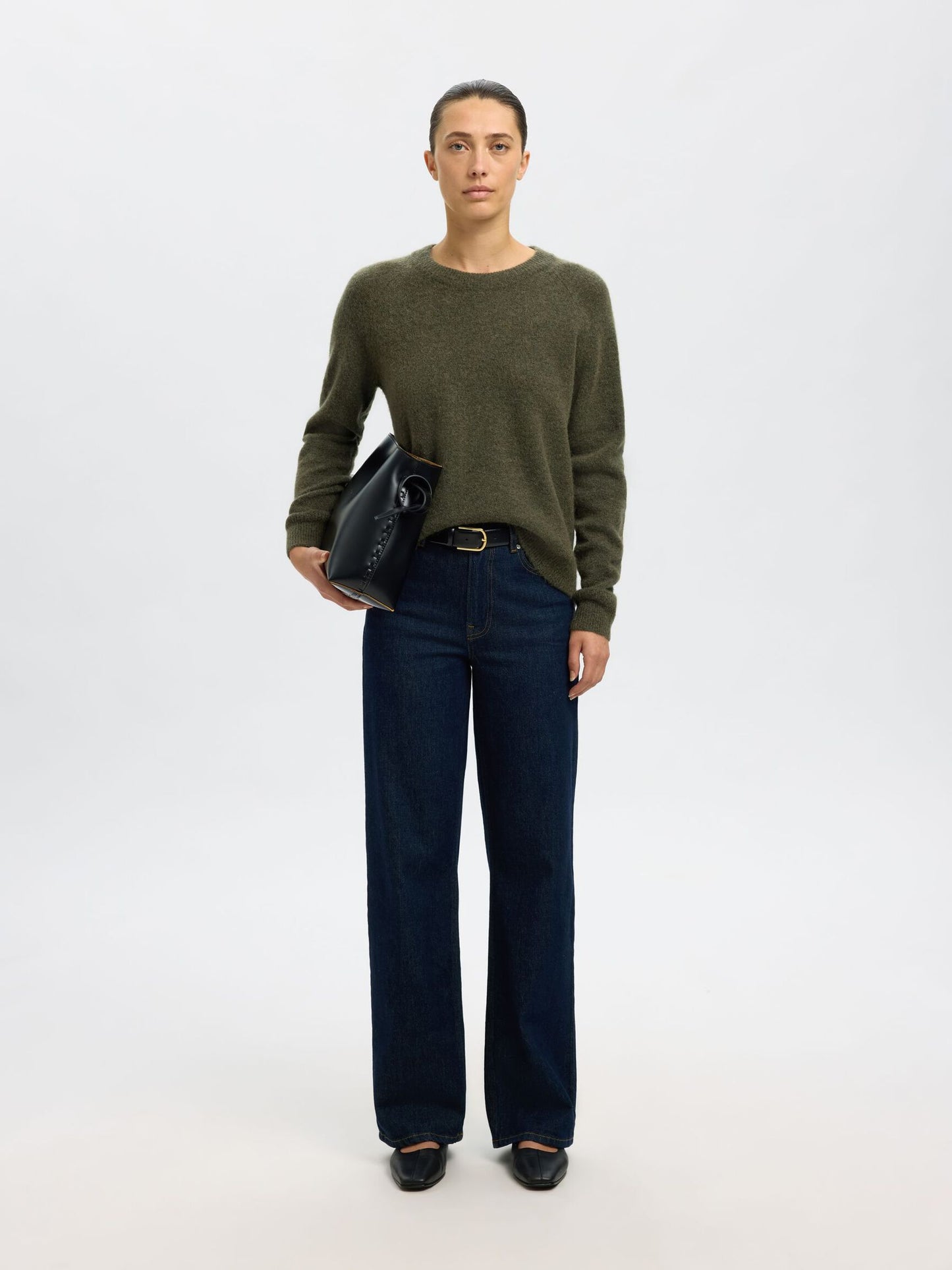 Heliotique | Selected Femme Wool Blend Jumper - Kalamata Olive