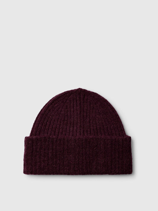 Heliotique | Selected Femme Wool Blend Beanie - Fig