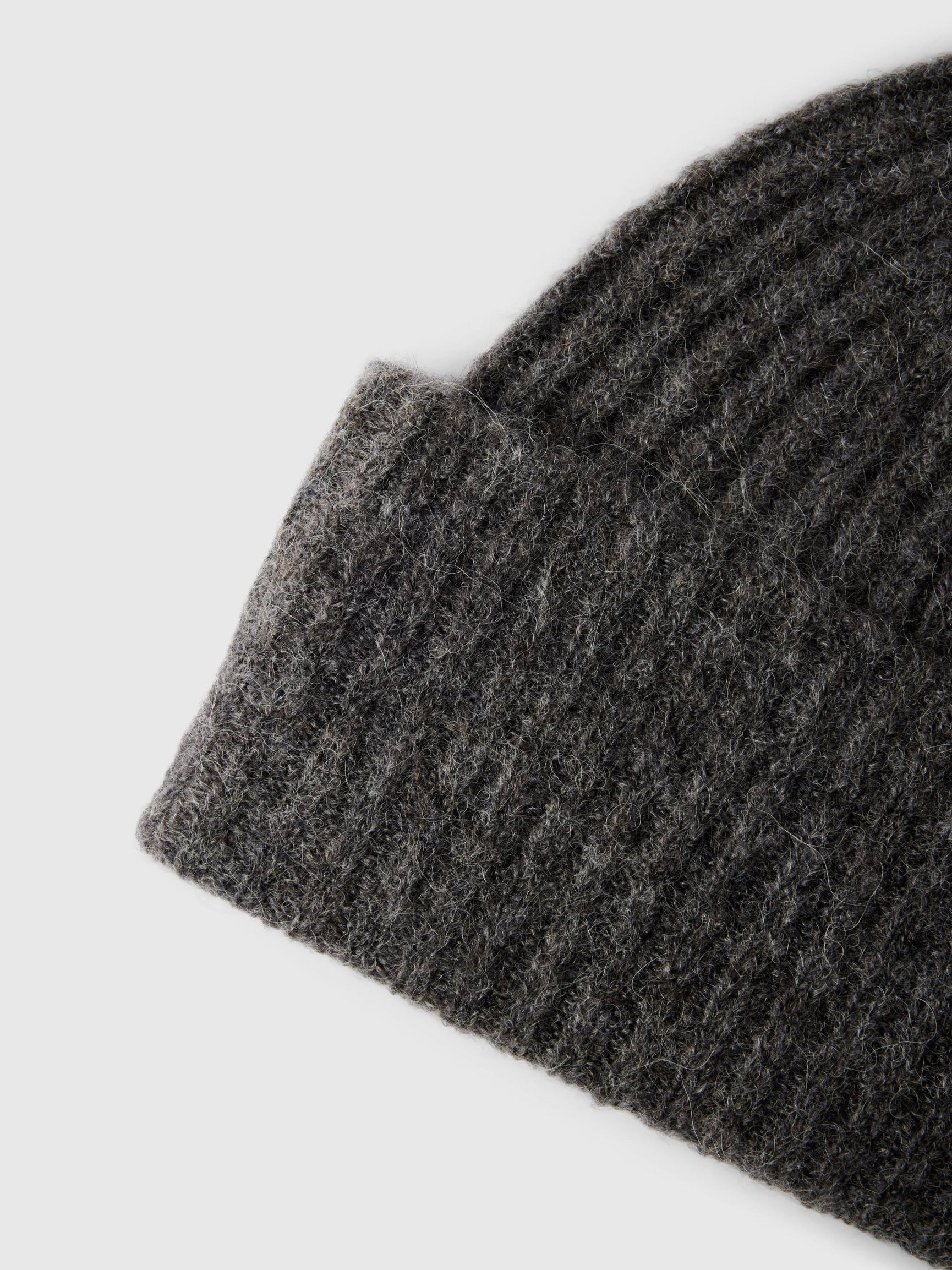 Heliotique | Selected Femme Wool Blend Beanie - Medium Grey Melange