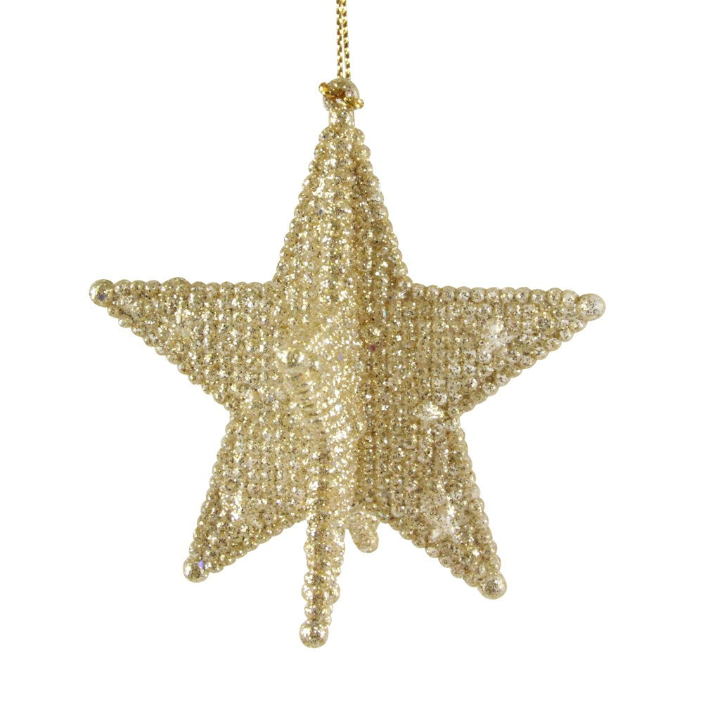 Heliotique | Gisela Graham Gold Glitter 3D Star Decoration