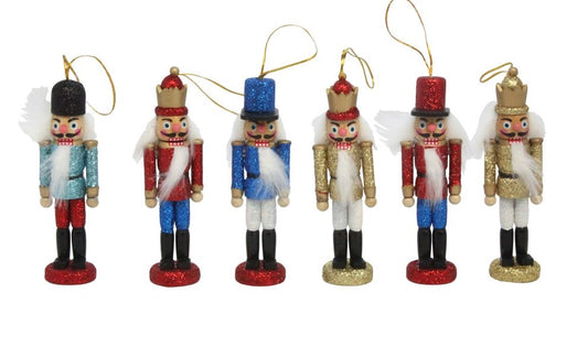 Heliotique | Gisela Graham Wood Glitter Nutcracker Decoration