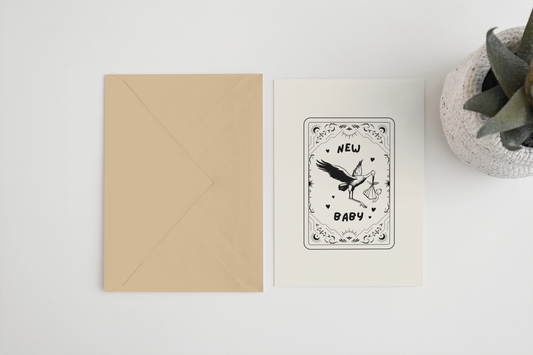 Heliotique | Blue Iris New Baby Tarot Style Card