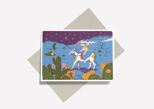 Heliotique | Printer Johnson Cowgirl Greeting Card