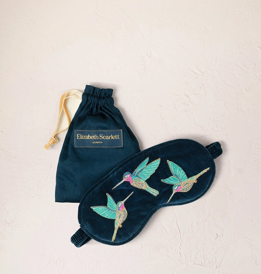 Heliotique | Elizabeth Scarlett Hummingbird Eye Mask - Ink Blue