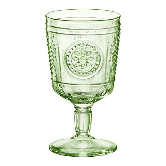 Heliotique | Rinkit Floral Goblet Wine Glass - Green