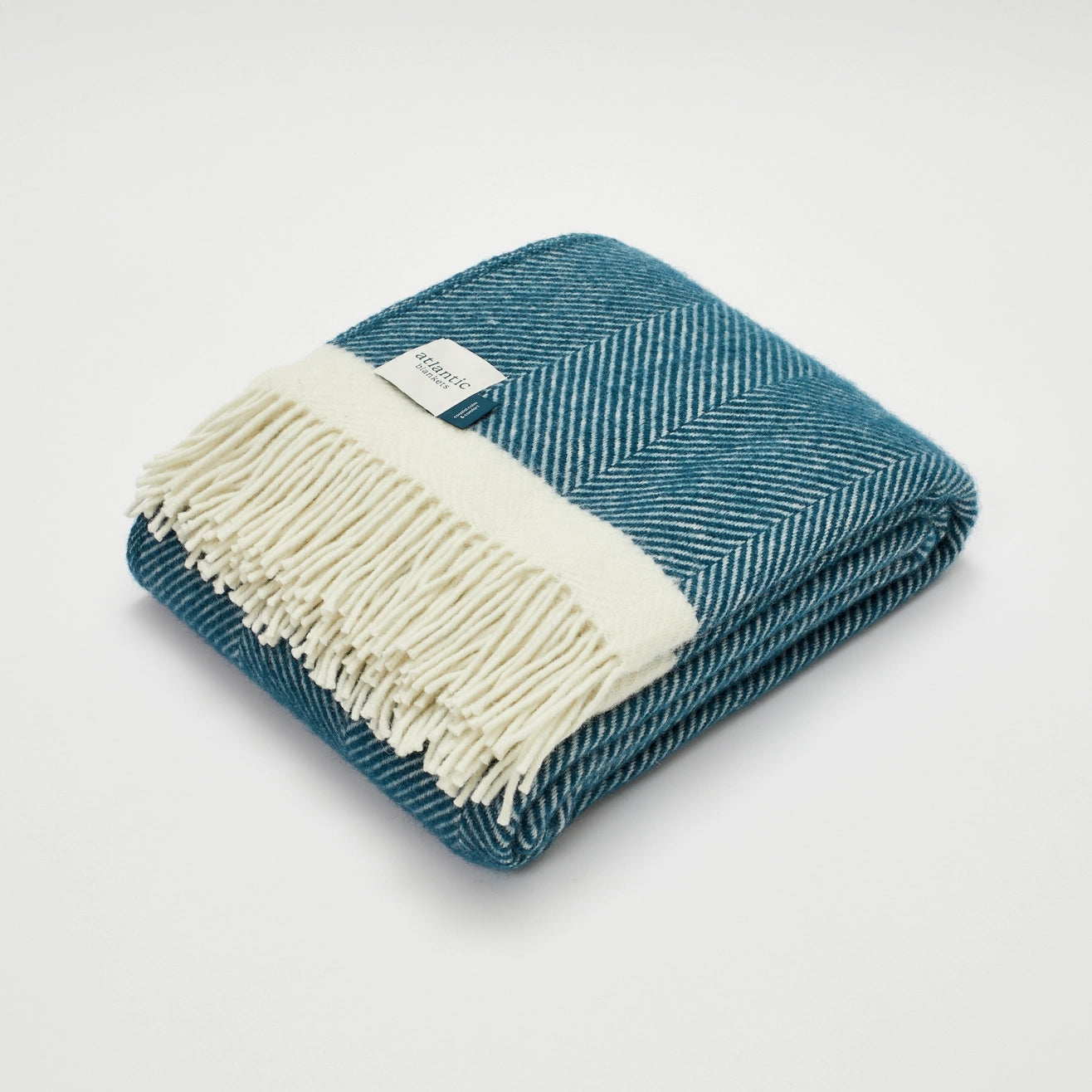 Heliotique | Atlantic Blankets Herringbone Wool Blanket - Sailor Blue