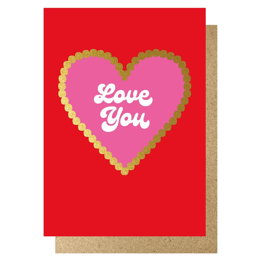 Heliotique Love You Red Heart Card