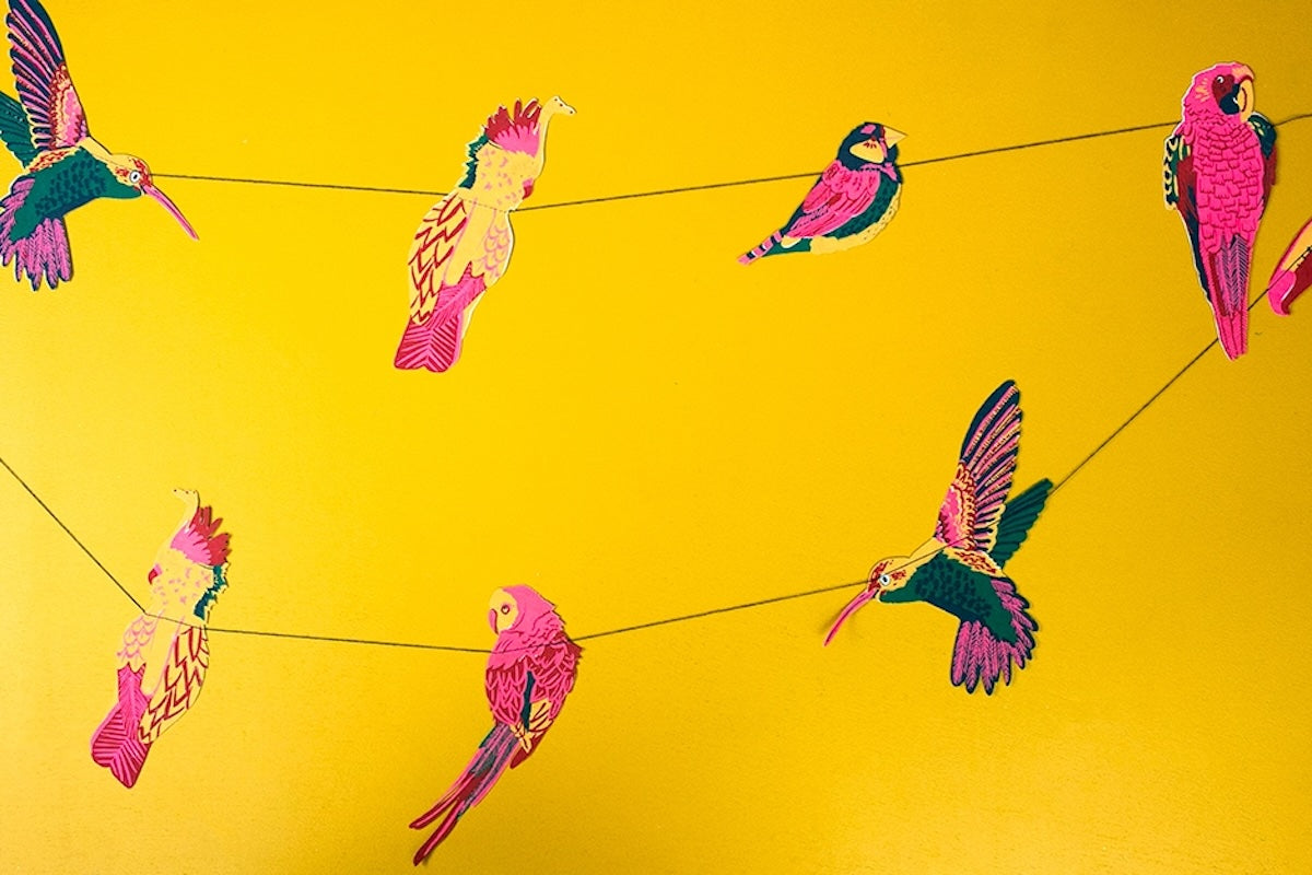 Heliotique | East End Press Screen Printed Garland - Tropical Birds